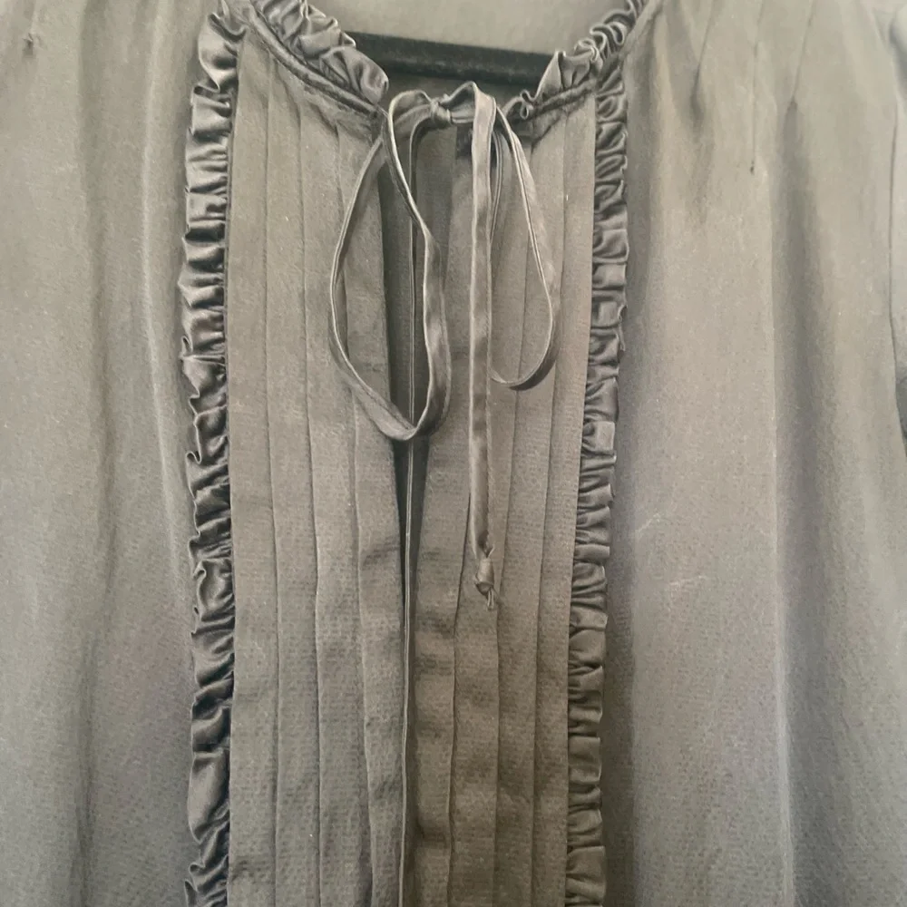 Development  Black Silk Ruffled Top - Picture 2 of 8